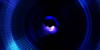 Parlayan neon ışıkları. Parlak sunum tasarım şablonu. Fotoğraf makinesi konsepti. Soyut arkaplan. Dönen ışık ışınları. Hareketli kavramsal duvar kağıdı. Grafik dijital illüstrasyon. 