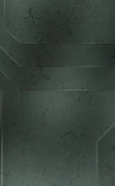 Çukur SciFi panelleri duvar. Üç boyutlu illüstrasyon. Gelecekçi kavramsal tasarım arka planı. Uzay gemisi desenli duvar kağıdı. Fırçalanmış teknoloji desen yüzeyi. 