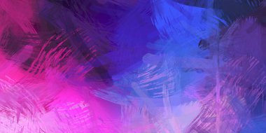 Soyut arkaplanda pürüzlü fırça darbeleri. Fırça boyası. Renkli boya darbeleri. Eşsiz duvar sanatı. Tuvaldeki modern sanat. Renkli çağdaş sanat eserleri.