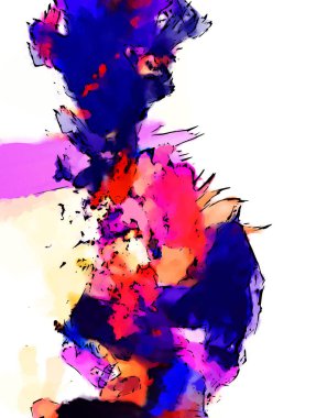 Mürekkep ve fosforlu kalemler yaratıcı çizimler. Beyaz arka planda boyama. El çizimi soyut renk dokuları. Poster, kart, davetiye, pankart, broşür, broşür için tasarım. Boyalı fırça darbeleri