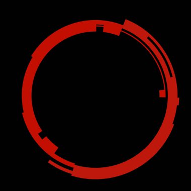 Fütürist dairesel gövde arayüzü elementi. Soyut çember geometrik arkaplan. Dijital teknolojinin grafiksel çizimi.