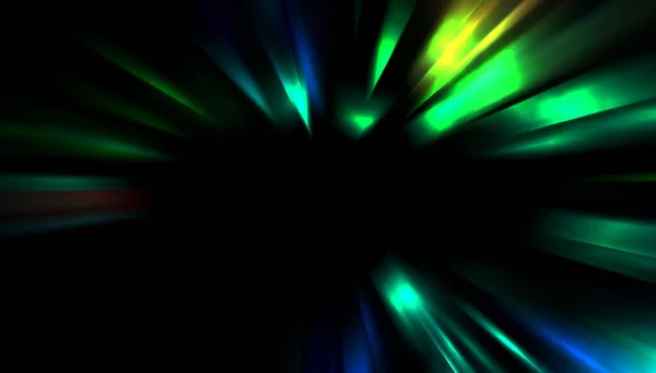 Dynamic Rays Light Isolated Black Background Graphic Illustration Glowing Colorful — ストック写真