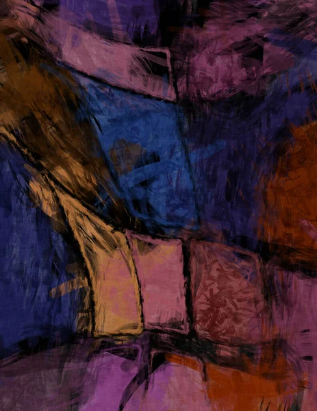 Ausdrucksstarke Pinselmalerei Auf Leinwand Chaotische Gemälde Brushed Painted Abstract Hintergrund — Stockfoto