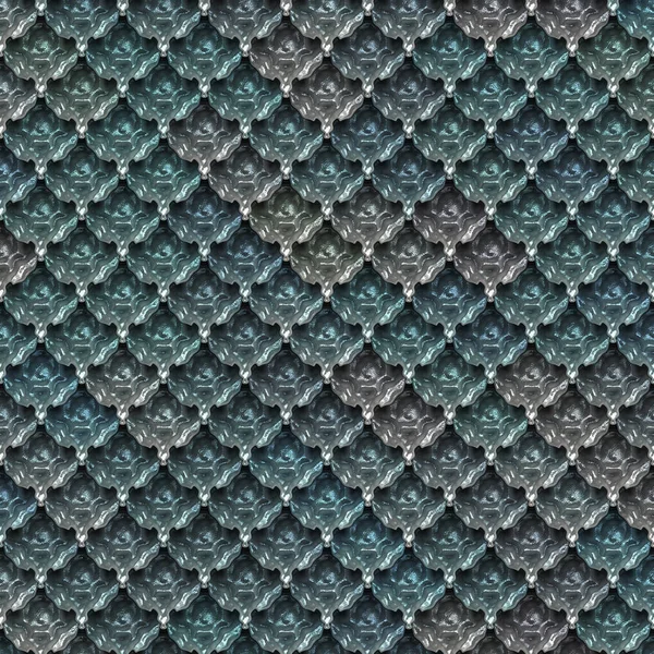 Seamless Fantasy Armour Texture Illustration Metallic Pattern Metal Plates Background — Stock Photo, Image