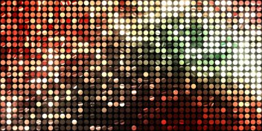 Parlayan ışıklar siyah arka planda parti izleri. Sahne veya stadyum ışıklarının dijital illüstrasyonu. Parlak desenli duvar kağıdı. Sahne ışıkları ile renkli ışıkların ihtişamlı arkaplanı.