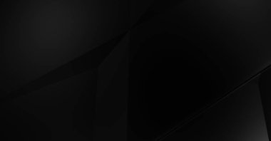 Lüks minimalist tasarım. Fütürist şablon. Karanlık elementleri olan birinci sınıf soyut duvar kâğıdı. Zarif bir zemin. Siyah üç boyutlu geometrik arkaplan. Poster, broşür, sunum için tasarım.