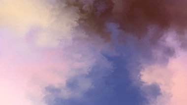 Modern fırça darbeleri. Poster, duvar sanatı, afiş, kart, kitap kapağı veya ambalaj için rahatlatıcı kompozisyonun yumuşak renkli çizimi. Pastel renklerle suluboya. 