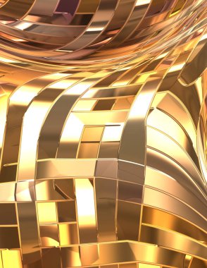 Metalik panel dokusunun 3 boyutlu çizimi. Renkli, parlak, soyut duvar kağıdı. Geometrik teknolojik parlak yansıtıcı arka plan. Yaratıcı parlak kavramsal arkaplan.