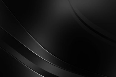 Siyah kıvrımlı yüzey. 3 boyutlu illüstrasyon. Soyut fütüristik geçmiş. Minimalist geometrik kapak tasarımı. Çarpık siyah çizgiler. Lüks dokuma duvar kağıdı. Zarif arkaplan.