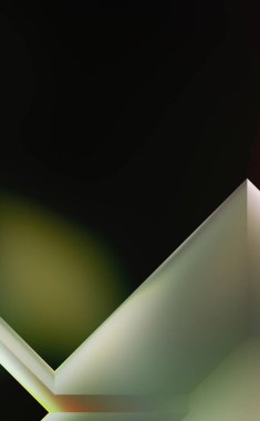 Geometrik dinamik şekiller. Gölgeli teknoloji dijital şablonu ve gradyan arka planda ışıklar. Modern basit geometrik renk gradyanı soyut arkaplan. 3B illüstrasyon. 