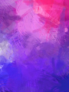 Soyut arkaplanda pürüzlü fırça darbeleri. Fırça boyası. Renkli boya darbeleri. Eşsiz duvar sanatı. Tuvaldeki modern sanat. Renkli çağdaş sanat eserleri.