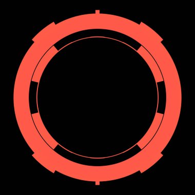 Fütürist dairesel gövde arayüzü elementi. Soyut çember geometrik arkaplan. Dijital teknolojinin grafiksel çizimi.