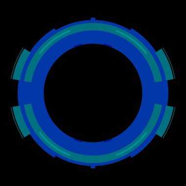 Fütürist dairesel gövde arayüzü elementi. Soyut çember geometrik arkaplan. Dijital teknolojinin grafiksel çizimi.