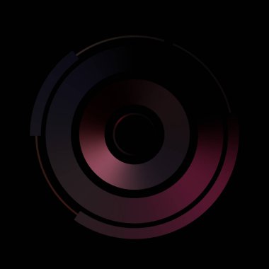 Gelecekçi hud arayüzü elementi. Soyut geometrik arkaplan. Dijital teknolojinin grafiksel çizimi siyah arkaplanda izole edildi..