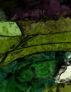 Tuval üzerinde etkileyici fırçalanmış resim. Kaotik resim. Taranmış Boyalı Soyut Arkaplan. Fırça darbesi ile boyanmış. Kaos duvarı sanatı. Sanatsal canlılık ve renkli duvar kağıdı.