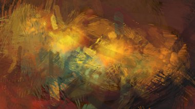 Soyut arkaplanda pürüzlü fırça darbeleri. Fırça boyası. Renkli boya darbeleri. Eşsiz duvar sanatı. Tuvaldeki modern sanat. Renkli çağdaş sanat eserleri.