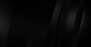 Geometrik katmanlı 3 boyutlu siyah arkaplan. Soyut koyu fütüristik duvar kağıdı. Zarif, parlak çizgili arka plan. Poster, broşür, sunum ve web sitesi için geometrik şablon tasarımı.