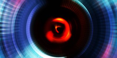 Parlayan neon ışıkları. Parlak sunum tasarım şablonu. Fotoğraf makinesi konsepti. Soyut arkaplan. Dönen ışık ışınları. Hareketli kavramsal duvar kağıdı. Grafik dijital illüstrasyon. 