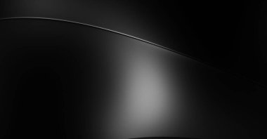 Siyah kıvrımlı yüzey. 3 boyutlu illüstrasyon. Soyut fütüristik geçmiş. Minimalist geometrik kapak tasarımı. Çarpık siyah çizgiler. Lüks dokuma duvar kağıdı. Zarif arkaplan.