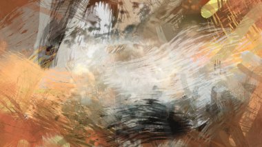 Soyut arkaplanda pürüzlü fırça darbeleri. Fırça boyası. Renkli boya darbeleri. Eşsiz duvar sanatı. Tuvaldeki modern sanat. Renkli çağdaş sanat eserleri.