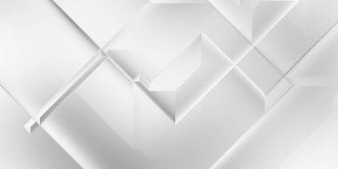 Beyaz 3d geometrik arka plan. Karanlık elementleri olan birinci sınıf soyut duvar kâğıdı. Poster, broşür, sunum ve web sitesi için özel tasarım. Moda lüks minimalist tasarım. Geometrik şablon. 