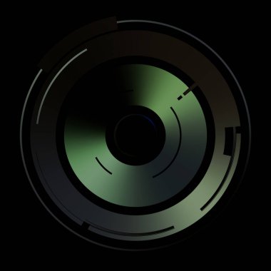 Gelecekçi hud arayüzü elementi. Soyut geometrik arkaplan. Dijital teknolojinin grafiksel çizimi siyah arkaplanda izole edildi..