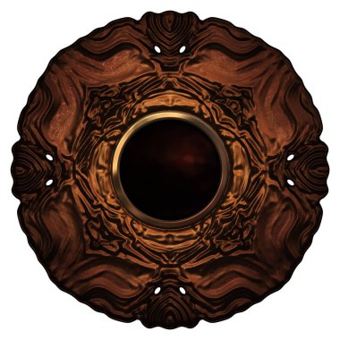 Beyaz arka planda izole bir mücevher. Mücevherli bir fantezi mücevherin 3 boyutlu görüntüsü. Masal elementi. Lüks grafik duvar kağıdı.