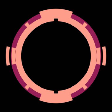Fütürist dairesel gövde arayüzü elementi. Soyut çember geometrik arkaplan. Dijital teknolojinin grafiksel çizimi.