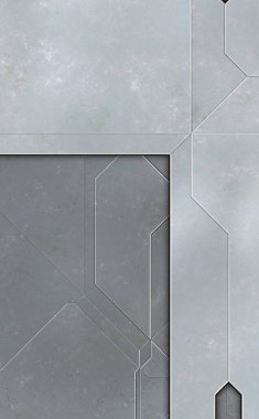 Katmanlı paneller. Fütürist soyut duvar kağıdı. Geometrik teknolojik yansıtıcı arka plan 3D metalik doku. Uzay gemisi desen yüzeyi.