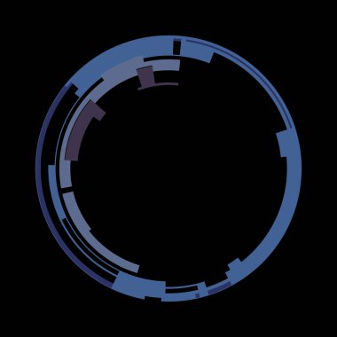 Fütürist dairesel gövde arayüzü elementi. Soyut çember geometrik arkaplan. Dijital teknolojinin grafiksel çizimi.