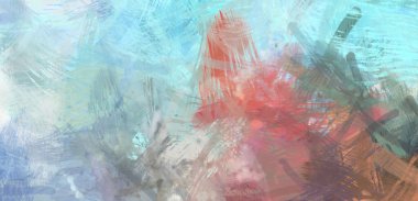 Soyut arkaplanda pürüzlü fırça darbeleri. Fırça boyası. Renkli boya darbeleri. Eşsiz duvar sanatı. Tuvaldeki modern sanat. Renkli çağdaş sanat eserleri.