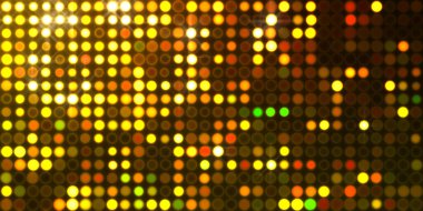 Parlak desenli duvar kağıdı. Sahne ışıkları olan renkli ışıkların ihtişamlı arkaplanı. Parlayan ışıklar siyah arka planda parti izleri. Sahne veya stadyum ışıklarının dijital illüstrasyonu. 