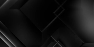 Siyah üç boyutlu geometrik arkaplan. Moda lüks minimalist tasarım. Geometrik şablon. Karanlık elementleri olan birinci sınıf soyut duvar kâğıdı. Poster, broşür, sunum, web sitesi için özel tasarım.