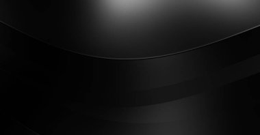 Siyah kıvrımlı yüzey. 3 boyutlu illüstrasyon. Soyut fütüristik geçmiş. Minimalist geometrik kapak tasarımı. Çarpık siyah çizgiler. Lüks dokuma duvar kağıdı. Zarif arkaplan.