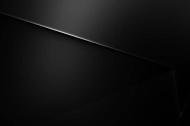 Lüks minimalist tasarım. Fütürist şablon. Karanlık elementleri olan birinci sınıf soyut duvar kâğıdı. Zarif bir zemin. Siyah üç boyutlu geometrik arkaplan. Poster, broşür, sunum için tasarım.