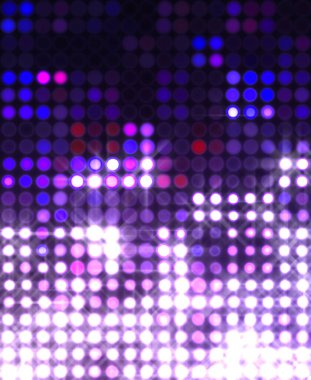 Parlak desenli duvar kağıdı. Sahne ışıkları olan renkli ışıkların ihtişamlı arkaplanı. Parlayan ışıklar siyah arka planda parti izleri. Sahne veya stadyum ışıklarının dijital illüstrasyonu. 