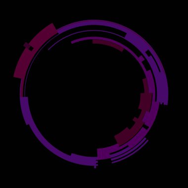 Fütürist dairesel gövde arayüzü elementi. Soyut çember geometrik arkaplan. Dijital teknolojinin grafiksel çizimi.