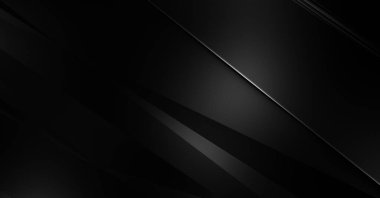 Geometrik katmanlı 3 boyutlu siyah arkaplan. Soyut koyu fütüristik duvar kağıdı. Zarif, parlak çizgili arka plan. Poster, broşür, sunum ve web sitesi için geometrik şablon tasarımı.