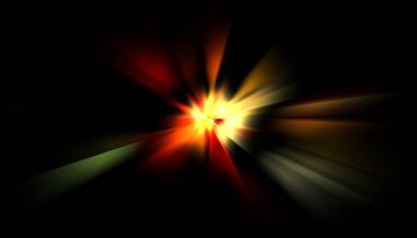 Parlayan yıldızın patlaması. Dinamik renkli arkaplan resmi. Parıldayan ışıklar duvar kağıdı. Tasarımınız için canlı şablon.