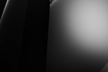 Lüks minimalist tasarım. Fütürist şablon. Karanlık elementleri olan birinci sınıf soyut duvar kâğıdı. Zarif bir zemin. Siyah üç boyutlu geometrik arkaplan. Poster, broşür, sunum için tasarım.