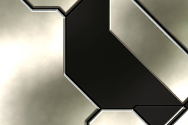 Üç boyutlu metalik doku. Uzay gemisi desenli yüzey. Aydınlık ve karanlık paneller. Fütürist soyut duvar kağıdı. Geometrik teknolojik yansıtıcı arkaplan.