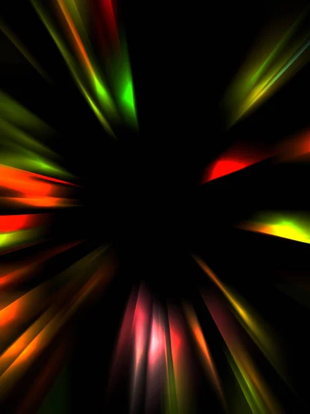 Dynamic Rays Light Isolated Black Background Graphic Illustration Glowing Colorful — ストック写真