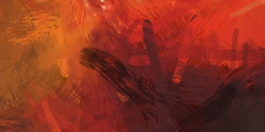 Soyut arkaplanda pürüzlü fırça darbeleri. Fırça boyası. Renkli boya darbeleri. Eşsiz duvar sanatı. Tuvaldeki modern sanat. Renkli çağdaş sanat eserleri.