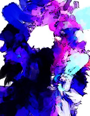 Mürekkep ve fosforlu kalemler yaratıcı çizimler. Beyaz arka planda boyama. El çizimi soyut renk dokuları. Poster, kart, davetiye, pankart, broşür, broşür için tasarım. Boyalı fırça darbeleri