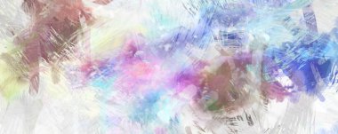 Soyut arkaplanda pürüzlü fırça darbeleri. Fırça boyası. Renkli boya darbeleri. Eşsiz duvar sanatı. Tuvaldeki modern sanat. Renkli çağdaş sanat eserleri.