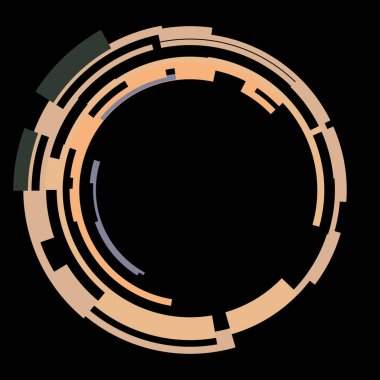 Fütürist dairesel gövde arayüzü elementi. Soyut çember geometrik arkaplan. Dijital teknolojinin grafiksel çizimi.