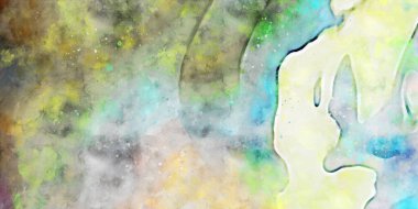 Kova desenli illüstrasyon. Çağdaş ve modern doku. Soyut renk boyama arka planı. Yaratıcı ve sanatsal duvar kağıdı. Fırçalanmış şekilleri ve lekeleri olan sanatsal duvar..