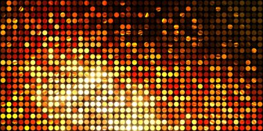 Parlayan ışıklar siyah arka planda parti izleri. Sahne veya stadyum ışıklarının dijital illüstrasyonu. Parlak desenli duvar kağıdı. Sahne ışıkları ile renkli ışıkların ihtişamlı arkaplanı.