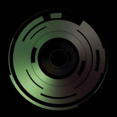 Gelecekçi hud arayüzü elementi. Soyut geometrik arkaplan. Dijital teknolojinin grafiksel çizimi siyah arkaplanda izole edildi..