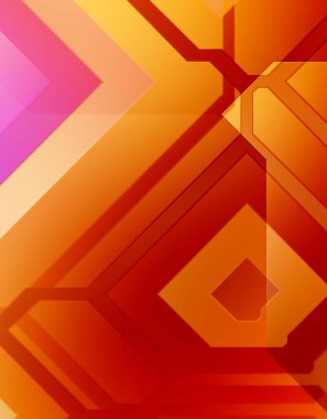Geometrik arkaplan minimalist tasarımı. Bir teknoloji planının dijital illüstrasyonu. Fütürist şablon arkaplanı. Renkli ve canlı geometrik şekiller katmanları var. Soyut yaratıcı konsept duvar kağıdı.
